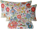 4 Piece Full Size Microfiber Sheet Set with Floral Design P249