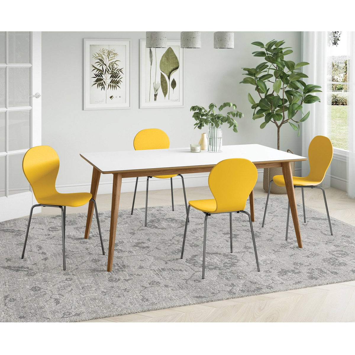 Walnut Armless Dining Chair Set of 4 U450
