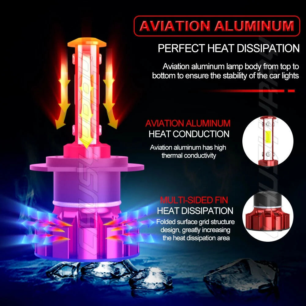 6000K LED Headlight and Fog Light Bulbs Combo J675