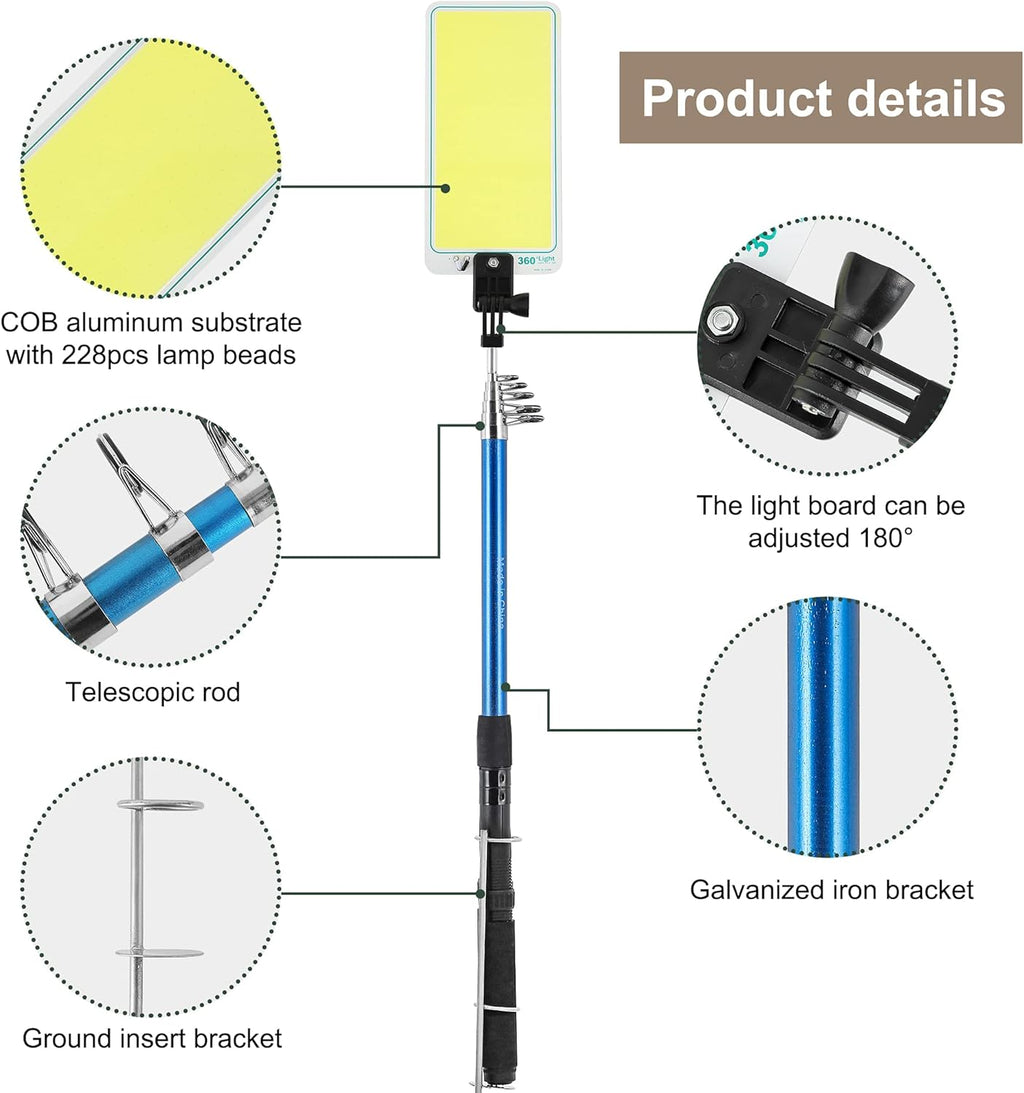Telescopic Pole Camping Light with Ground Stand Insert F3599