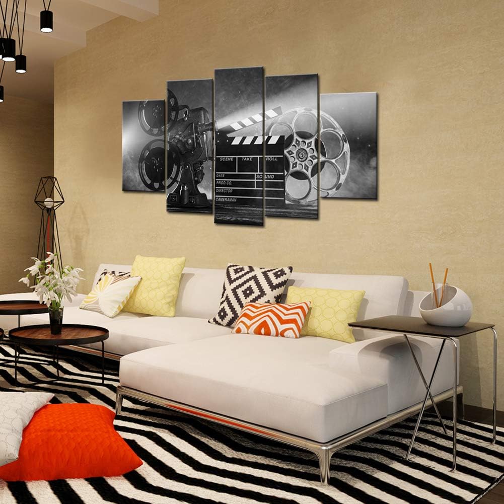 Large 5 Piece Canvas Wall Art Black and White Pictures Ready to Hang K5790