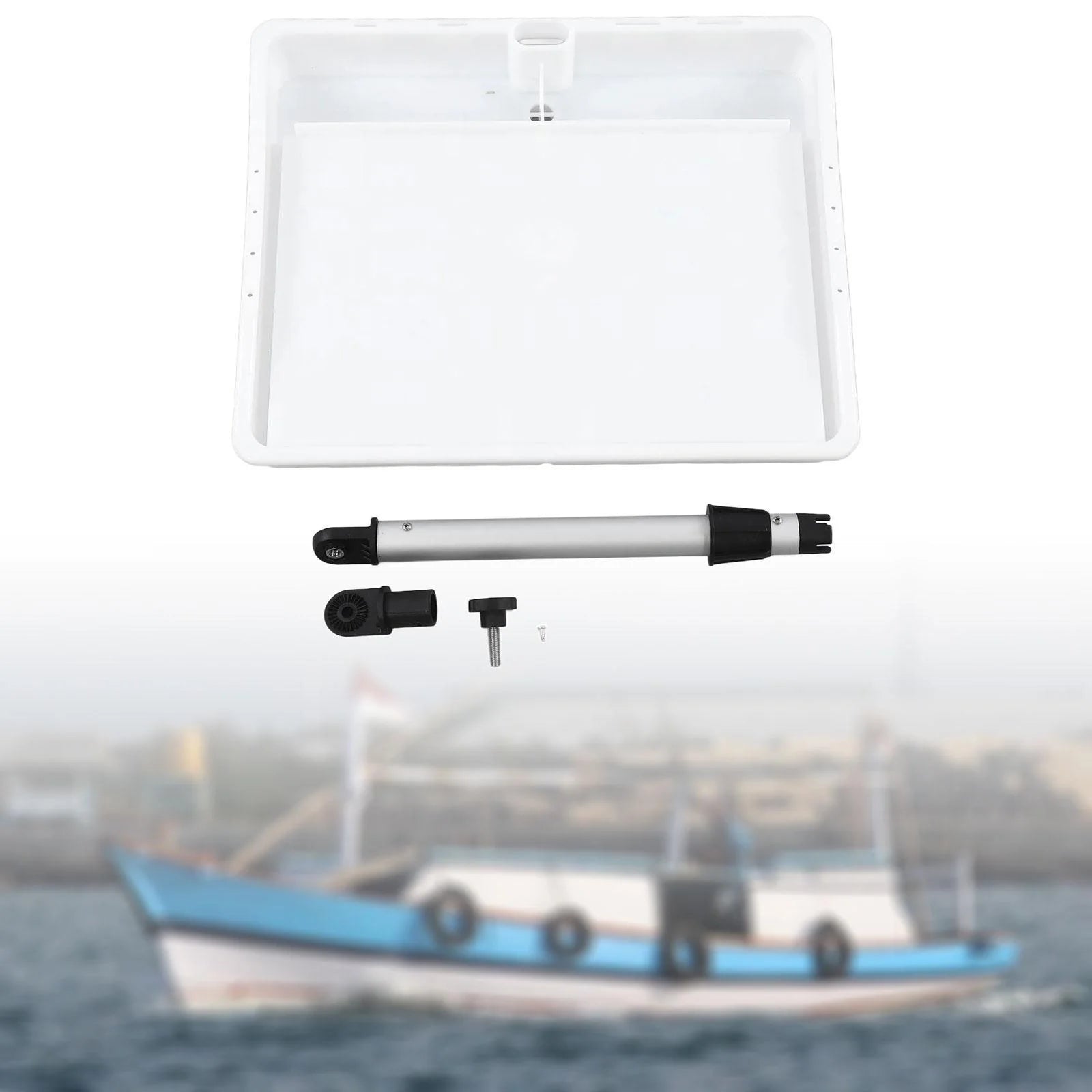 White Boat Fillet Cutting Board with Rod Holder L83018