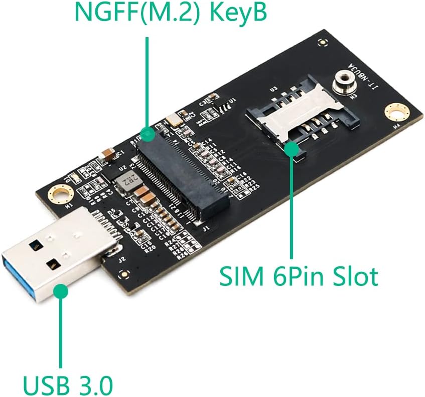 USB to NGFF M.2 Key B Adapter Enclosure with Sim Card Slot I583