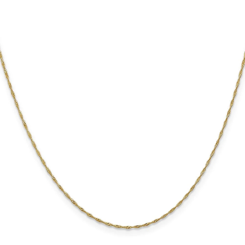 14k Yellow Gold Singapore Chain Necklace 14inch H579