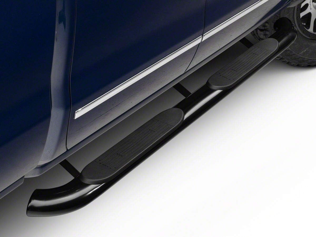 Black 4-Inch Oval Bent End Side Step Bars U47583