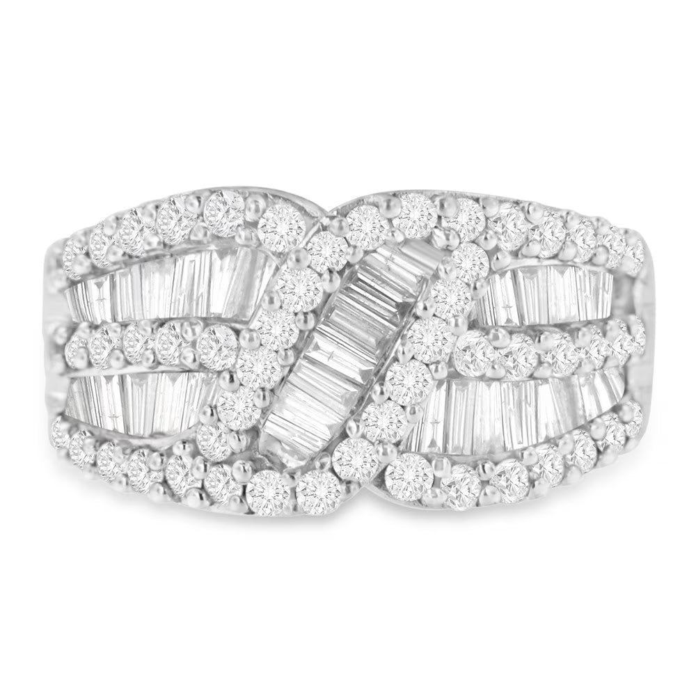 10K White Gold Diamond Knot Band P116891