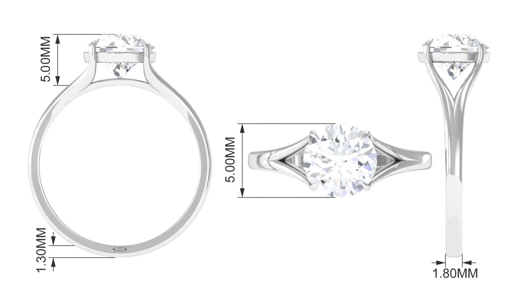 925 Sterling Silver Lab Grown Diamond Solitaire Ring S2424