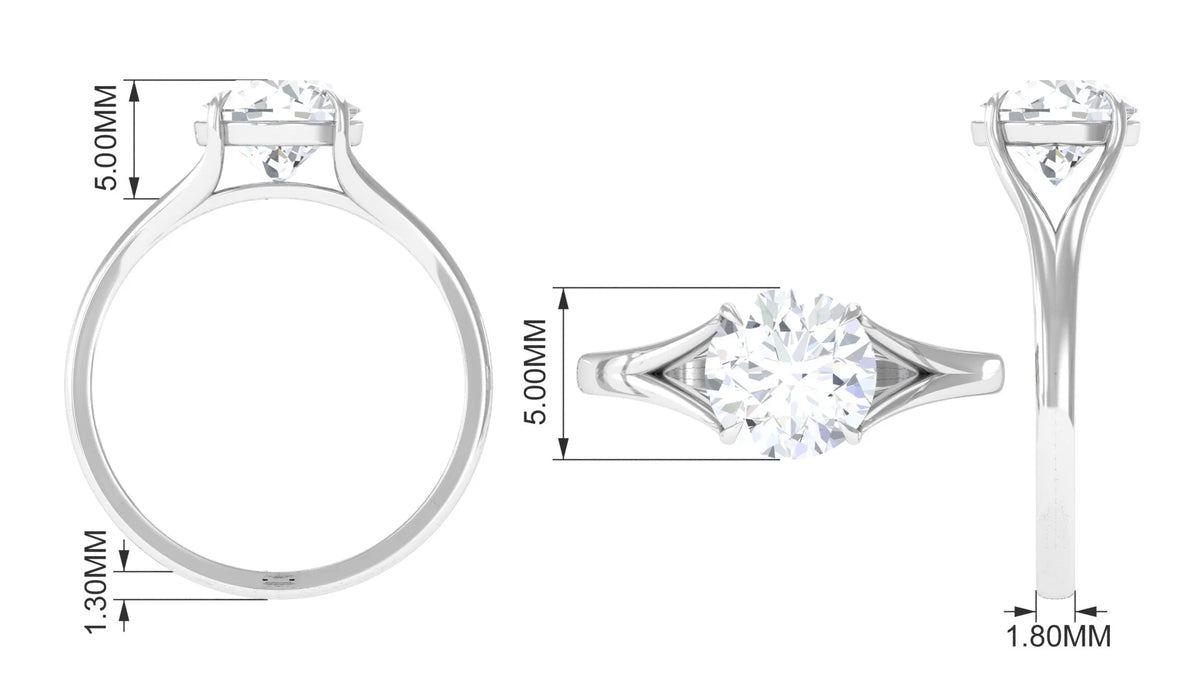 925 Sterling Silver Lab Grown Diamond Solitaire Ring S2424