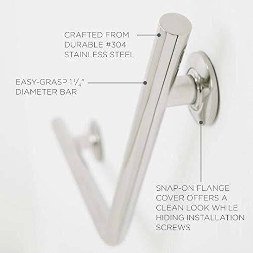 18x22 Angled Grab Bar Satin Stainless L1150