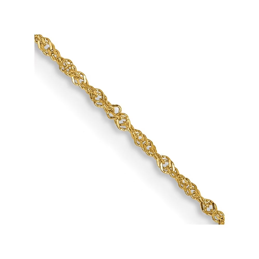 14k Yellow Gold Singapore Chain Necklace 14inch H579