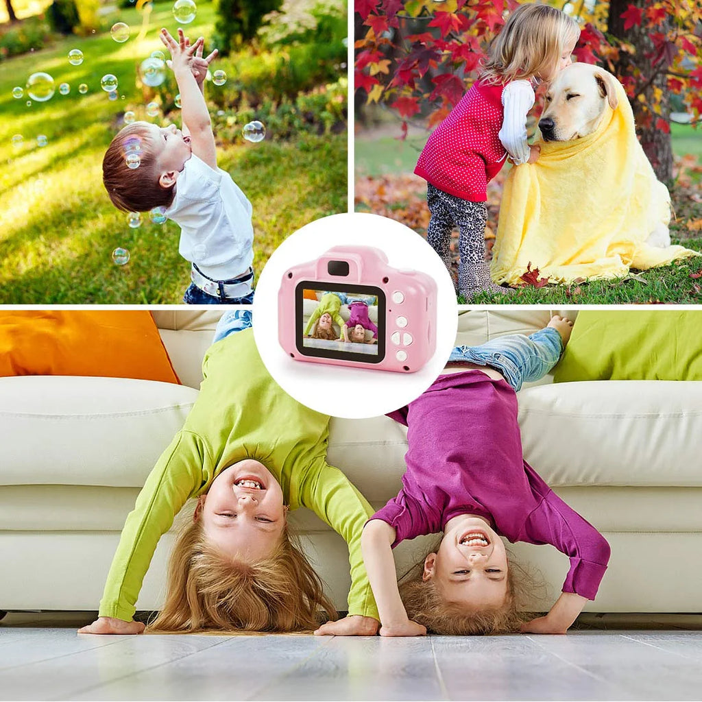 Pink 13MP 1080P Rechargeable Children's Toy Camera with 16G TF Card X53056