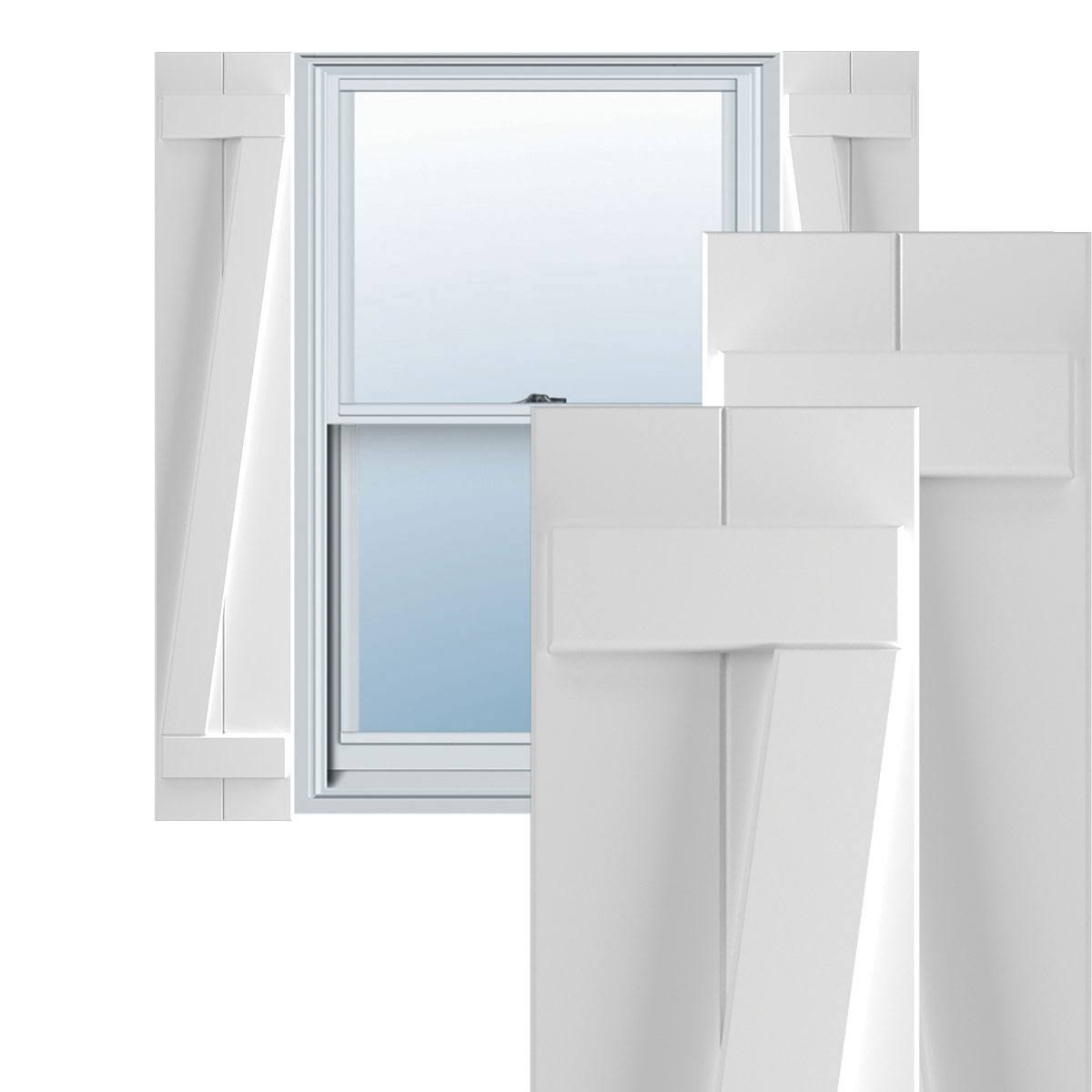 10-3/4x22 x 34x22 PVC Board and Batten Shutters with Z-Bar, Unfinished S36097