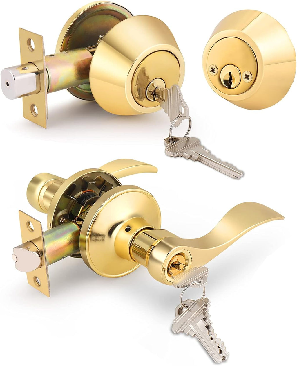 Satin Nickel Double Cylinder Deadbolt Combo Locksets, 5 Pack Z4298