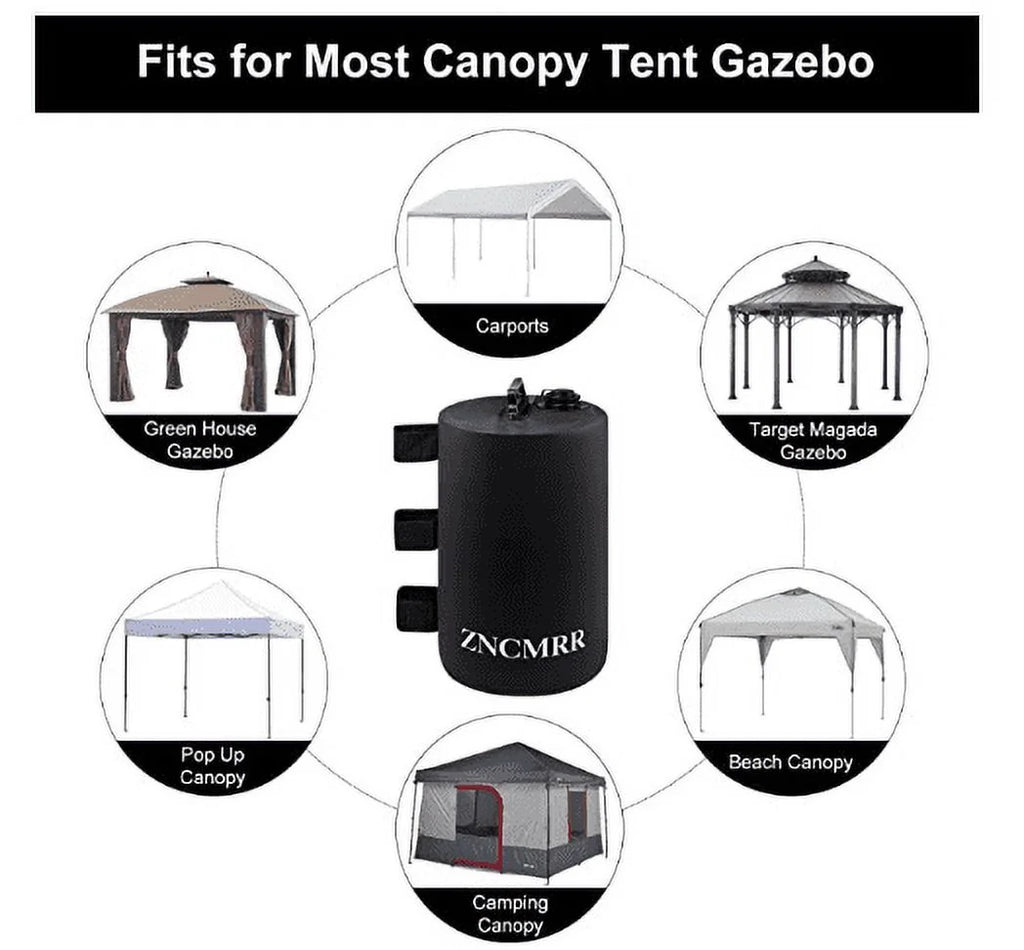 Black PVC Canopy Water Weight Bags 4 Pack S585633