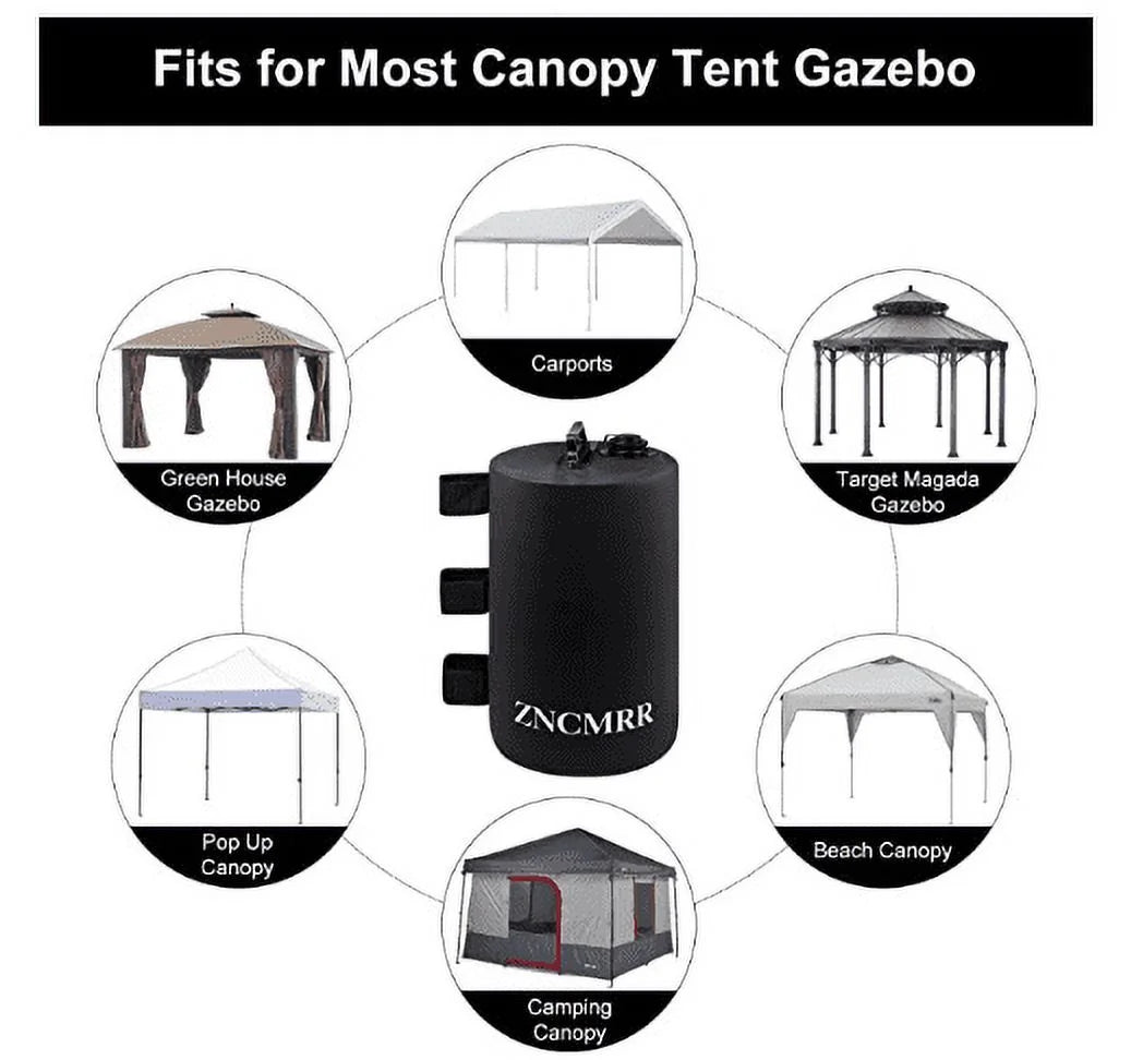 Black PVC Canopy Water Weight Bags 4 Pack S585633