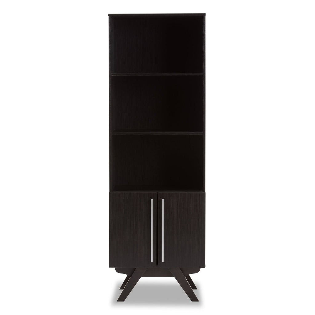 Espresso Brown Finished Wood Bookcase D709