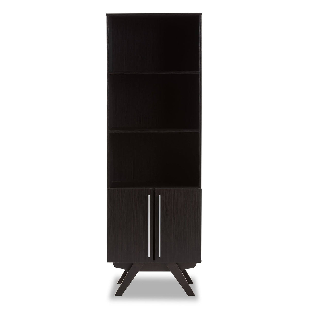 Espresso Brown Finished Wood Bookcase D709