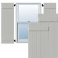 White Composite Board-n-Batten Shutters, Per Pair E400