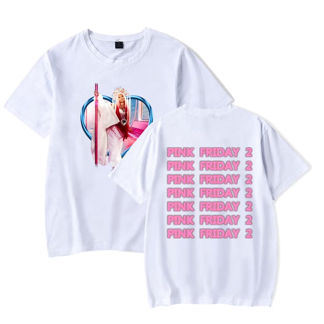 Pink Friday 2 Album Tee Shirt Casual Tshirt Man/Woman Hip Hop Short Sleeved R92484