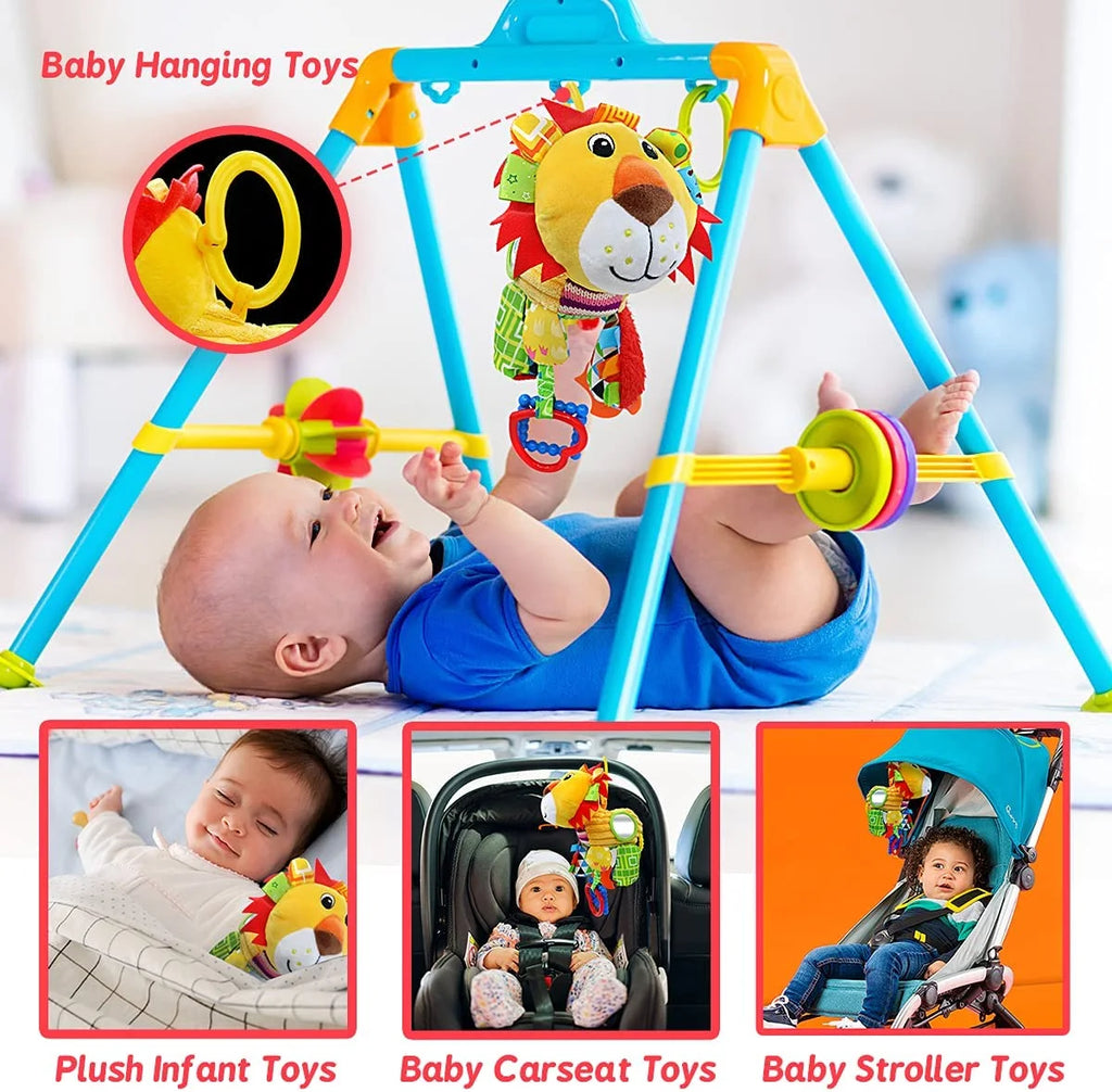 Lion Plush Infant Toy with Musical Box Stroller Hanging Toy Z93216