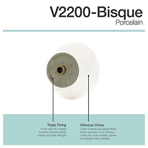 Vitreous China Circular Vessel Bathroom Sink with Faucet and Overflow J12212