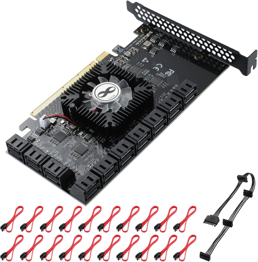 8 Port PCIe SATA 3.0 Card with 8 SATA Cables and Low Profile Bracket D79643