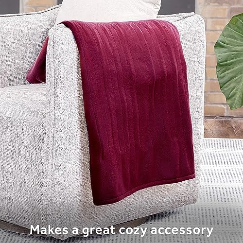 Emerald Electric Heated Throw Blanket, 50" x 60", 4 Heat Settings, Machine Washable C9793