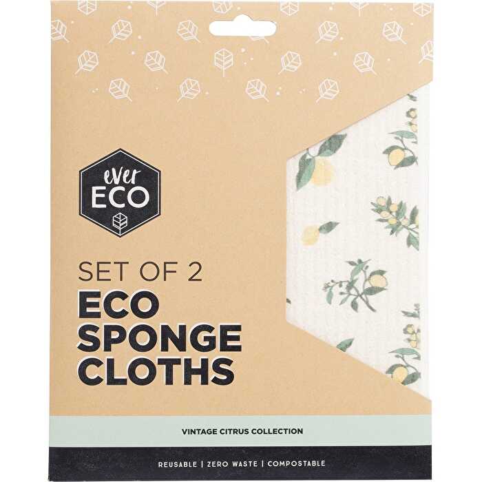 Vintage Citrus Sponge Cloths 2pk I3491
