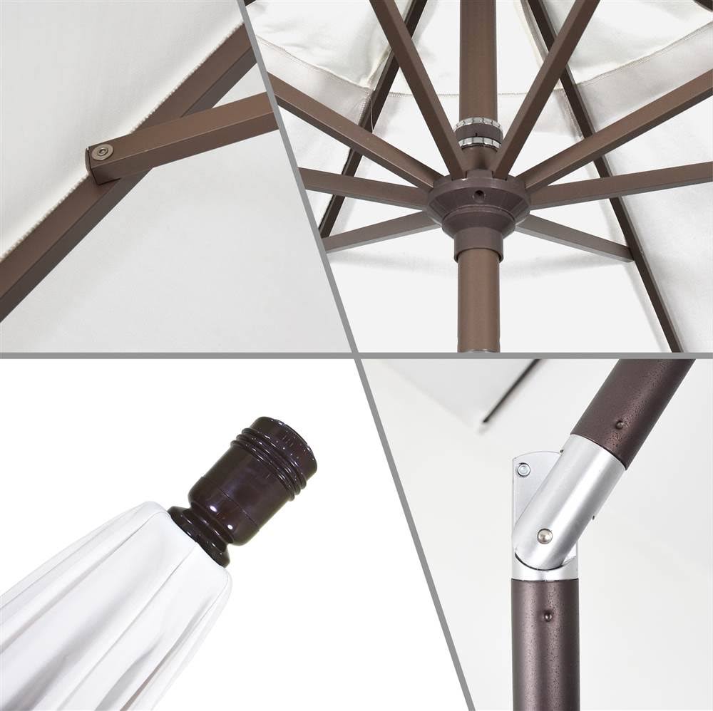 Beige 9 ft. Sunbrella Aluminum Market Umbrella N719611