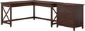 60W L Shaped Desk with Lateral File Cabinet in Washed Gray O73586