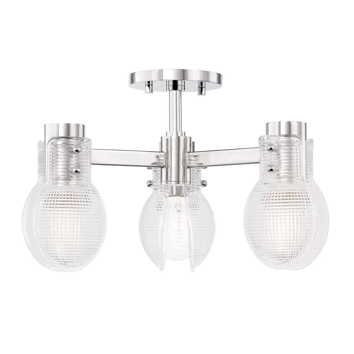 3 Light Semi-Flush Mount Polished Nickel O22571