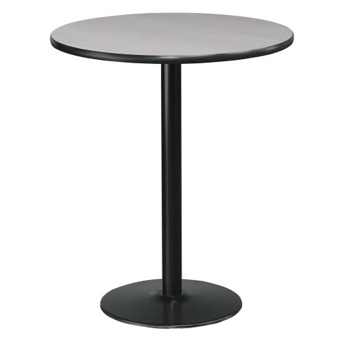 36 inch Round Bar Height Table Silver Top Black Base X433