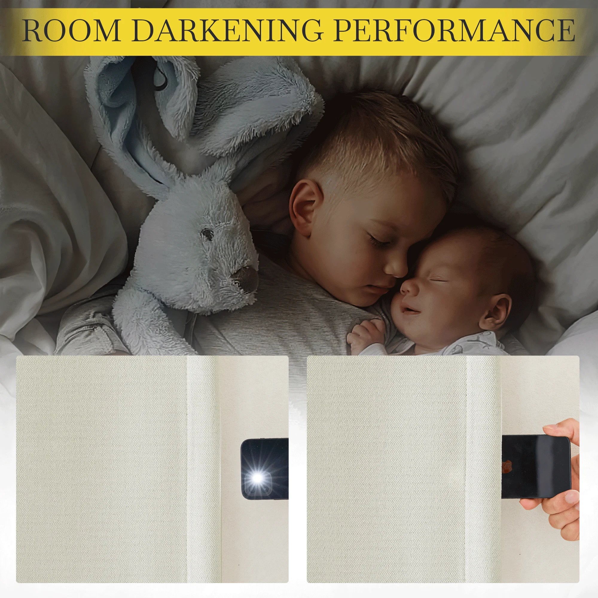 Faux Linen Blackout Curtains 102 inches Long 50" Wide 2 Panels Pinch Pleated Thermal Insulated N35941
