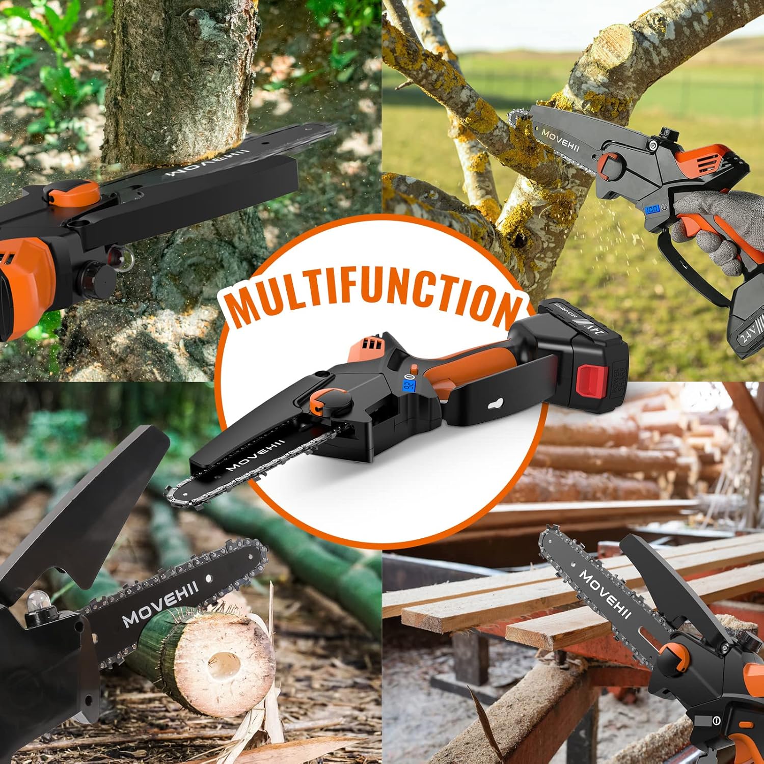 6-inch Cordless Chainsaw with 2x2.0AH Battery O2043