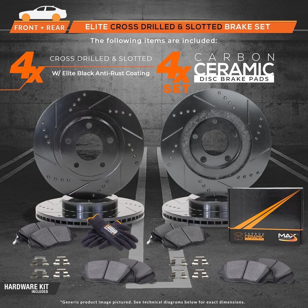 Max Brakes Elite XDS Rotors with Carbon Ceramic Pads K74992