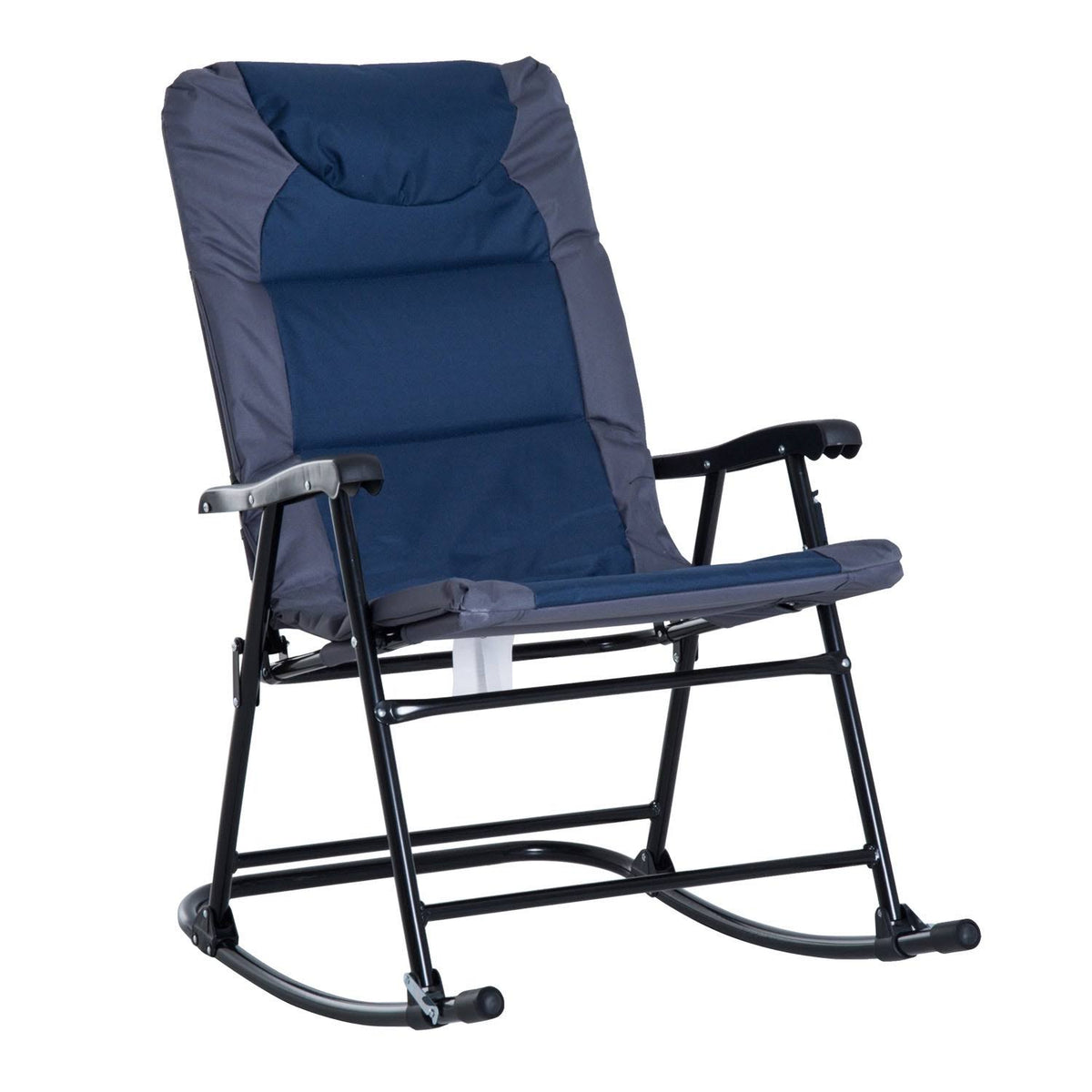 Blue Folding Padded Outdoor Camping Rocking Chair Set N112