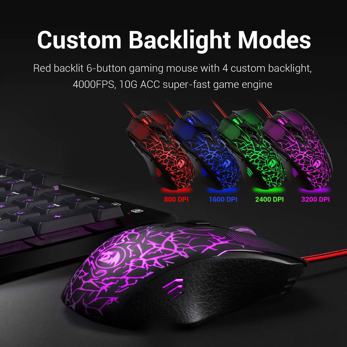 Gaming Keyboard and Mouse Combo with Mouse Pad, RGB Backlit, 3200 DPI, Pack of 2 X551