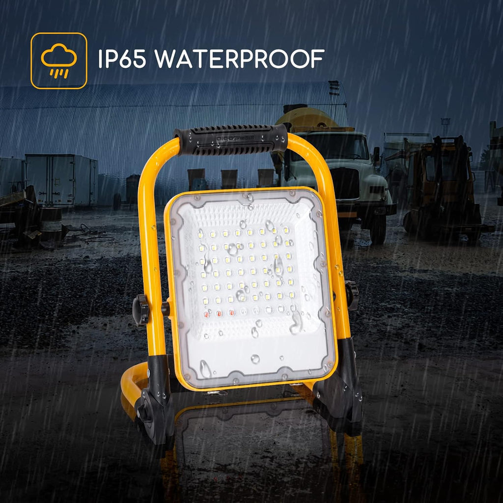 3000LM 360° Rotation IP65 Waterproof 30W Portable Work Light with Stand Pack of 2 F760865