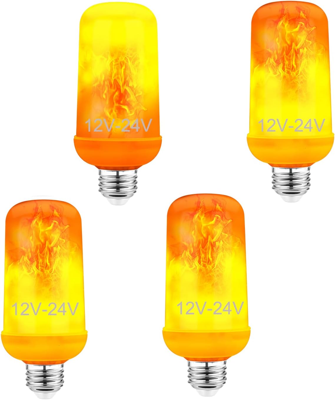 4-Pack E26 LED Flame Effect Light Bulb AC/DC12V / 24V DC Z58254