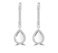 14K White Gold Round Drop Earring Lab Grown Diamond B5744