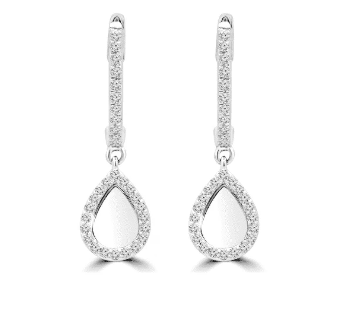 14K White Gold Round Drop Earring Lab Grown Diamond B5744