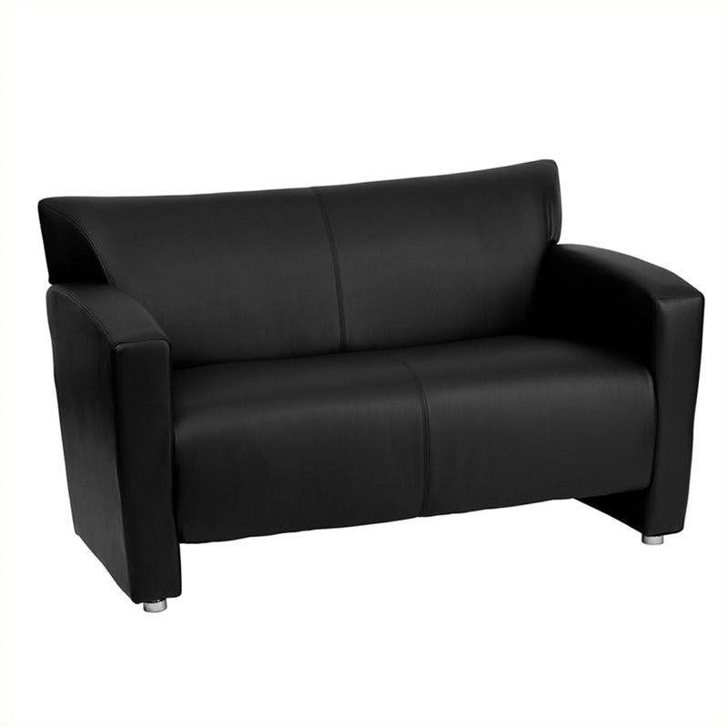 Black Leather Love Seat U92311