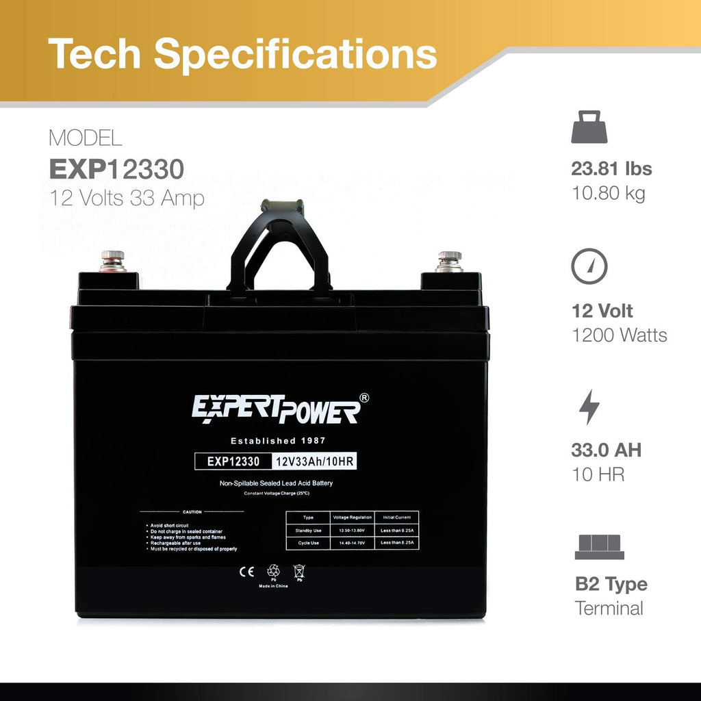 12v 33ah Rechargeable Deep Cycle Battery Pack of 2 N78483