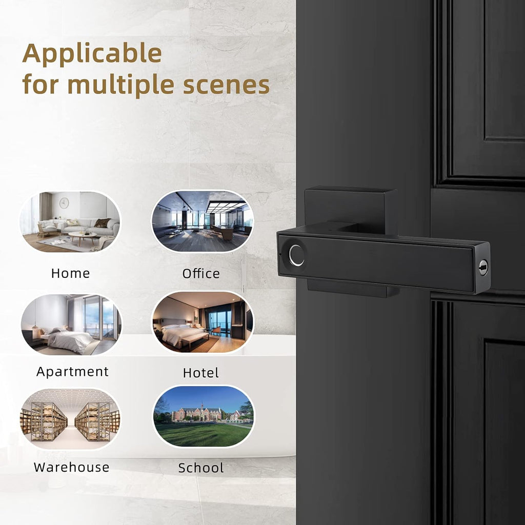 Black Pack of 2 Keyless Fingerprint Door Lock O504