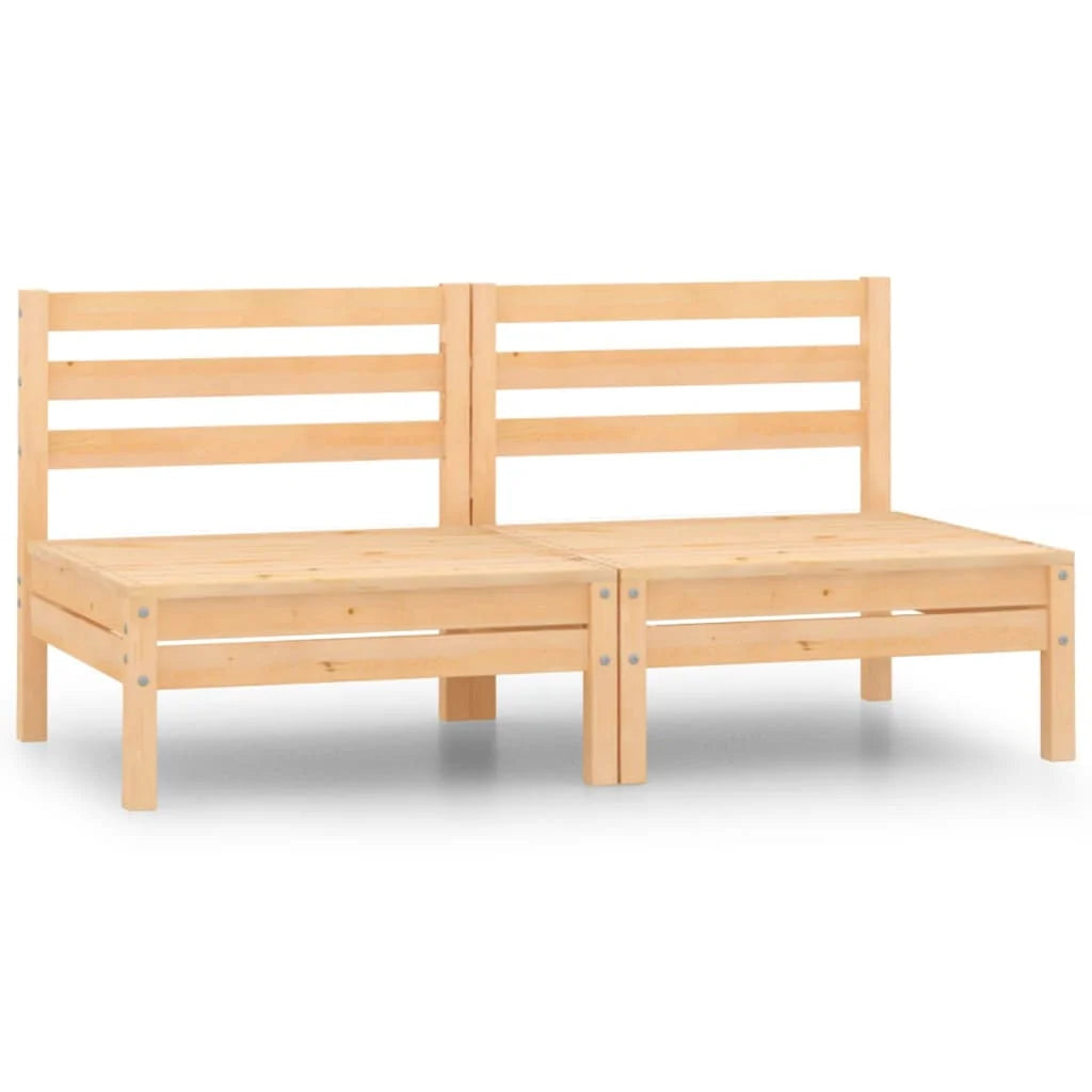Solid Wood Pine Patio Sofas 2 pcs D565
