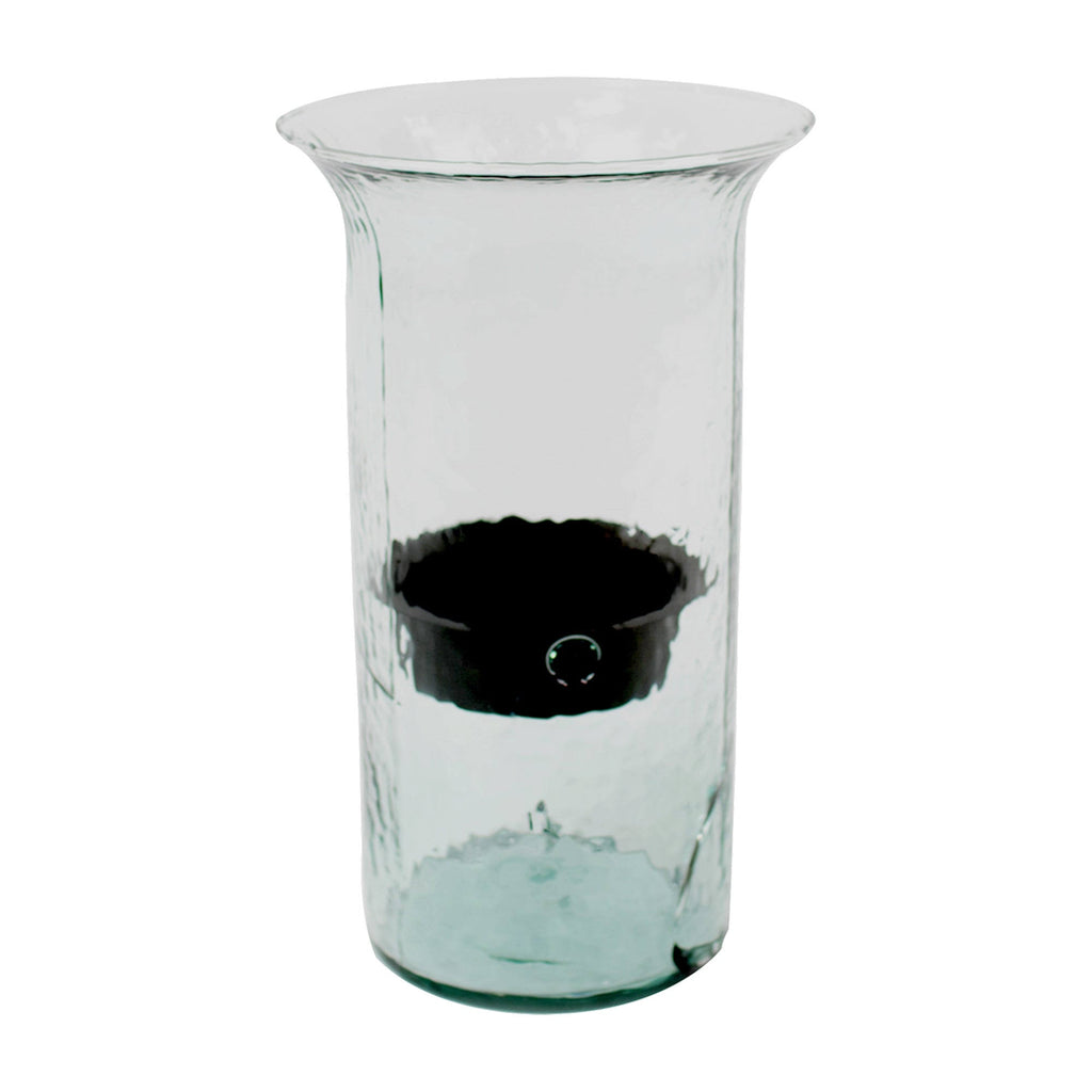 Glass Candle Cylinder with Rustic Insert V58690