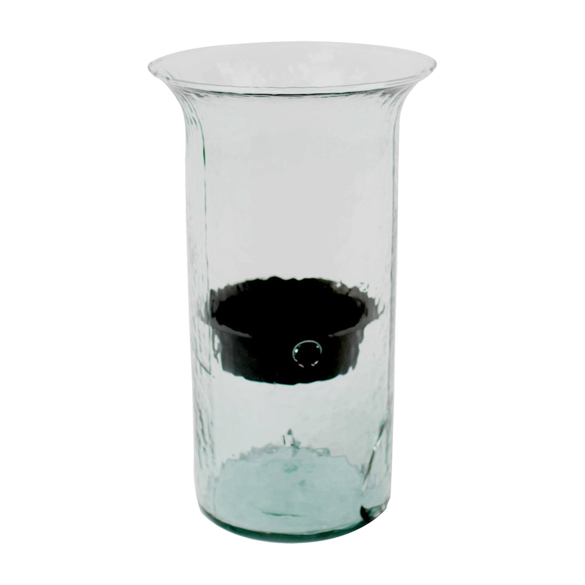 Glass Candle Cylinder with Rustic Insert V58690