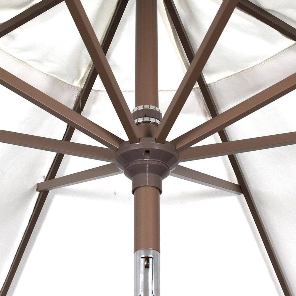 Beige 9 ft. Sunbrella Aluminum Market Umbrella N719611