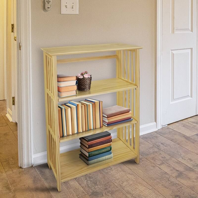 Natural 4-Shelf Folding Bookcase P73265