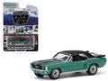 1967 Ford Mustang Coupe Loveland Green Metallic with Black Stripes and Black Top 1/64 Die-Cast S8378